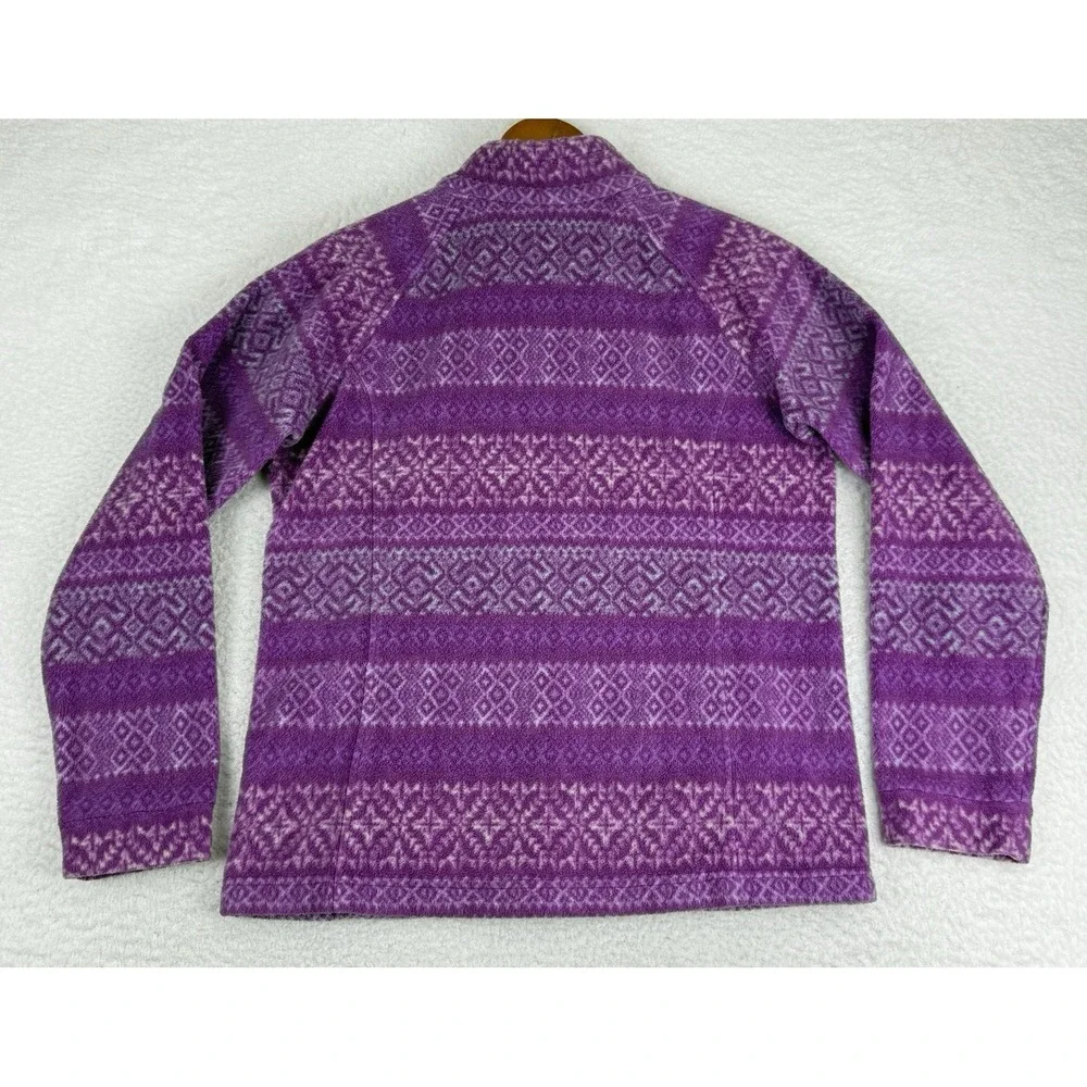 Columbia Fleece Full‎ Zip Jacket Size Youth Girls XL 18/20 Fair Isle Purple